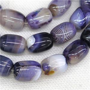 purple Agate barrel beads, approx 13-18mm