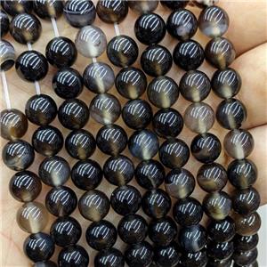 smoky Heihua Agate Beads, round, approx 12mm dia