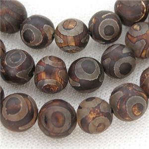 round Tibetan Agate Beads, eye, approx 8mm dia