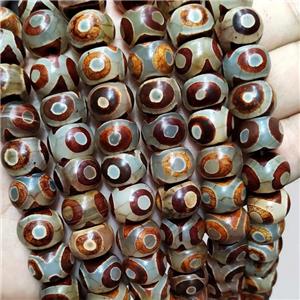 matte Tibetan Agate Beads, rondelle, eye, approx 10x14mm