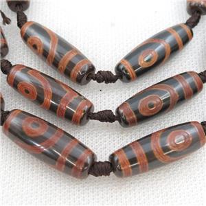 Tibetan Agate rice beads, eye, approx 10-30mm