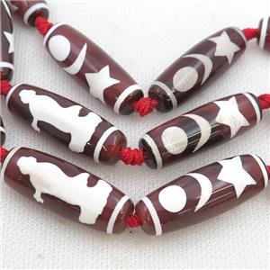 Tibetan Agate rice beads, approx 14-40mm