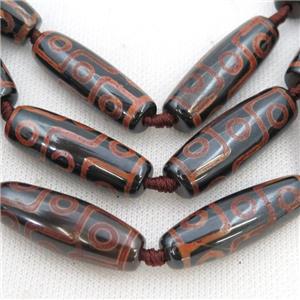 Tibetan Agate rice beads, eye, approx 14-40mm