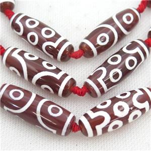 red Tibetan Agate rice beads, eye, approx 14-40mm