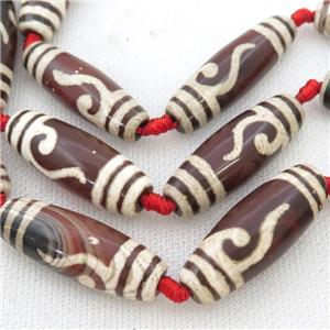 Tibetan Agate rice beads, approx 14-40mm