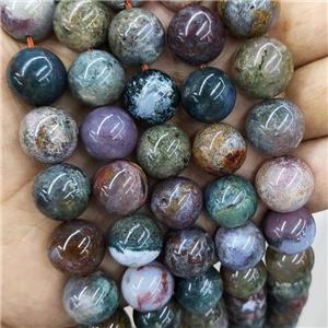 Natural Ocean Agate Beads Multicolor Smooth Round, approx 8mm dia