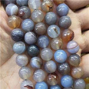 faceted round Agate Beads, dye, approx 10mm dia