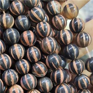 Tibetan Agate Beads pumpkin Smooth Round, approx 10mm dia