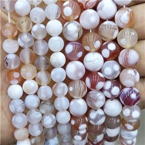 Sakura Cherry Agate Beads Smooth Round, approx 12mm dia