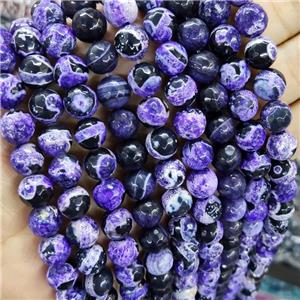 Dye Agate Beads Faceted Round Purple, approx 8mm dia