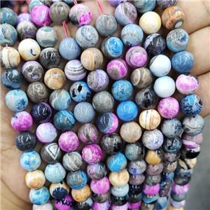 Fire Agate Beads Smooth Round Mixed Color, approx 10mm dia