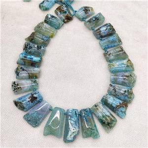 Blue Cherry Sakura Agate Beads Freeform Graduated Topdrilled Dye, approx 20-42mm