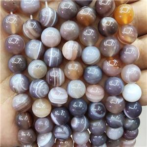 Natural Botswana Agate Beads Smooth Round, approx 10mm dia