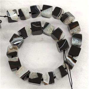 Druzy Agate Cube Beads White Dye, approx 16mm