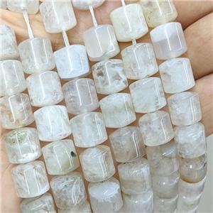 Natural Druzy Agate Tube Beads White, approx 12mm