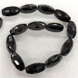 Natural Black Obsidian Beads Triangle Faceted, approx 15-30mm