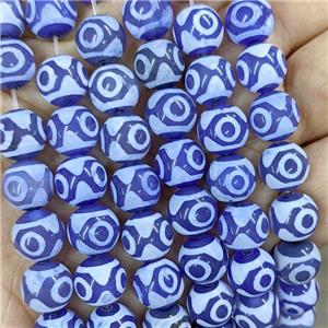 Tibetan Agate Beads Round Blue Eye, approx 10mm, 35pcs per st