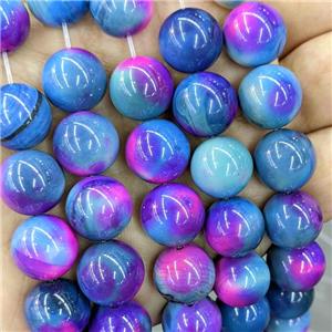 Natural Agate Beads Multicolor Dye Smooth Round, approx 14mm