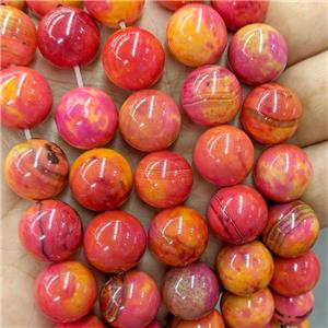 Natural Agate Beads Red Dye Smooth Round, approx 14mm