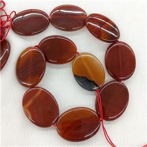 Natural Red Agate Oval Beads Dye, approx 30-40mm