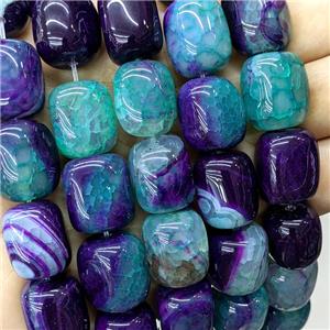 Natural Agate Tube Beads Greenpurple Dye, approx 15-20mm