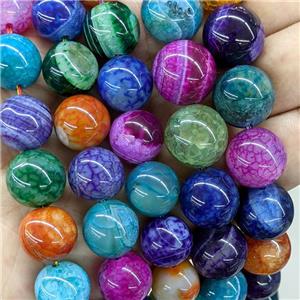 Natural Agate Druzy Beads Dye Smooth Round Mix Color, approx 16mm dia