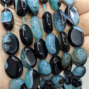 Blue Druzy Agate Oval Beads Dye, approx 15-20mm