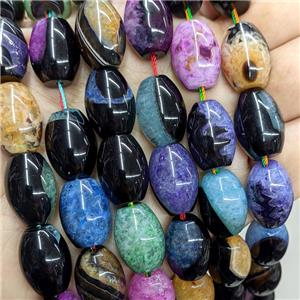 Druzy Agate Rice Beads Dye Mix Color, approx 13-18mm