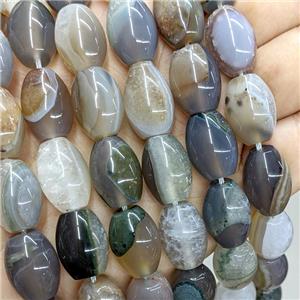 Druzy Agate Rice Beads Gray, approx 13-18mm