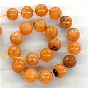 Orange Agate Druzy Beads Smooth Round Dye, approx 18mm