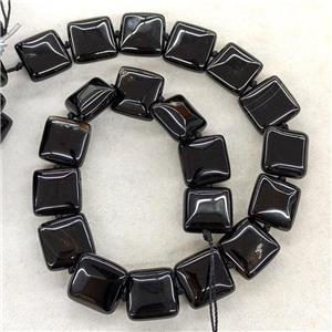 Natural Agate Square Beads Black Dye, approx 18mm