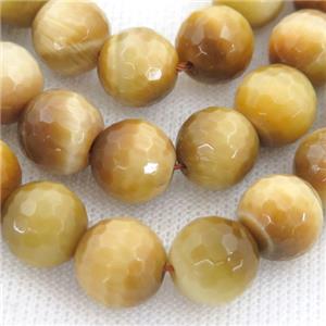 golden Tiger eye stone beads, faceted round, approx 6mm dia