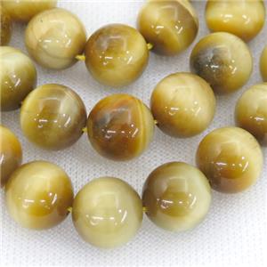 golden Tiger eye stone beads, round, approx 8mm dia