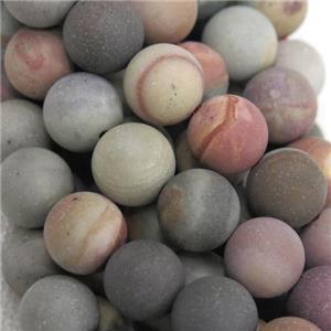 matte American Picture Jasper Beads, round, approx 8mm dia