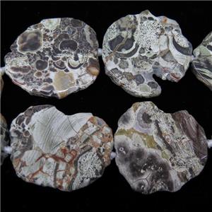 white Ocean Jasper slice beads, approx 30-50mm