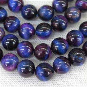 round Tiger eye stone beads, bluepurple, approx 10mm dia