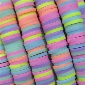 Fimo Polymer Clay heishi beads, mixed color, approx 8mm dia