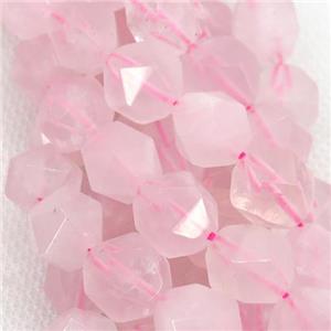 Rose Quartz Beads, faceted round, starcut, approx 8mm dia