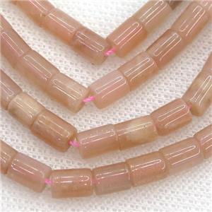 peach Moonstone column beads, approx 5x7mm