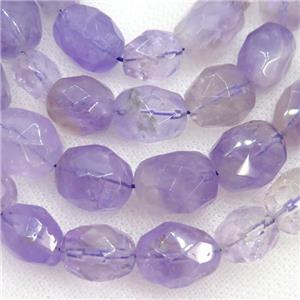 lt.pruple Amethyst Beads, faceted freeform, approx 12-16mm