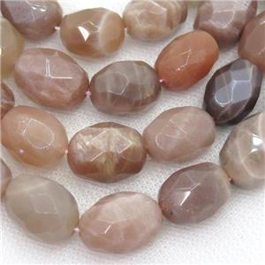 Moonstone Beads, faceted freeform, approx 12-16mm