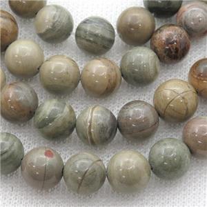 new Silver Leaf Jasper beads, round, approx 4mm dia