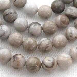 Silver Leaf Jasper Beads, round, approx 4mm dia