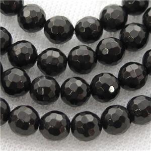 black Coal Crystal Beads, faceted round, approx 6mm dia