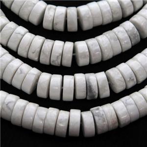 white howlite turquoise heishi beads, approx 8mm