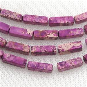 hotpink Imperial Jasper cuboid beads, approx 4x13mm