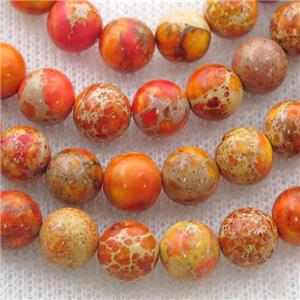 orange Imperial Jasper beads, round, approx 6mm dia