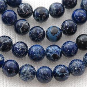 royal blue Imperial Jasper beads, round, approx 10mm dia