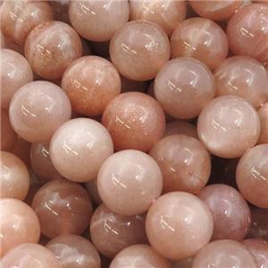 peach MoonStone Beads, round, A-grade, approx 10mm dia