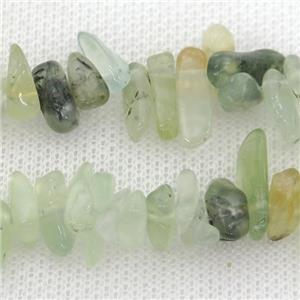 green Prehnite chip beads, approx 4-12mm